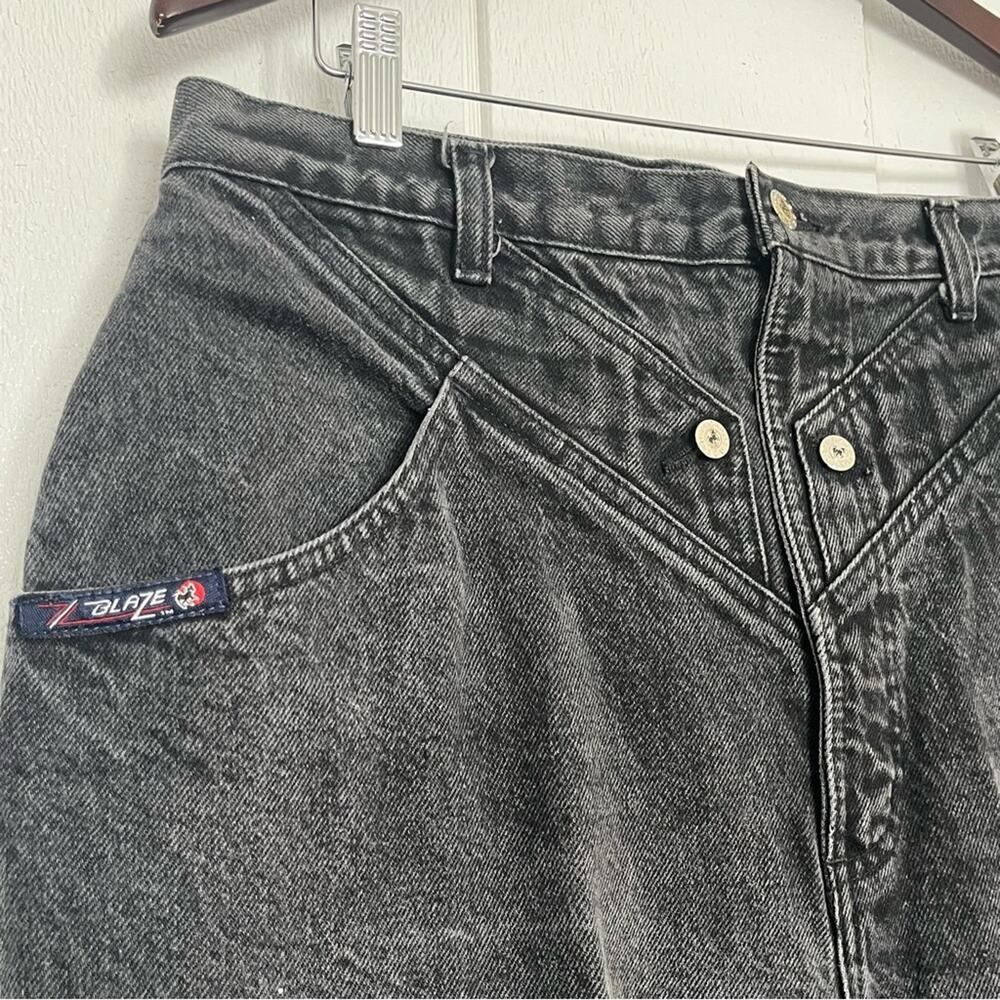 Vintage 80s Black Western Blaze Blackfire Equestrian Riding Denim High Waist Mom